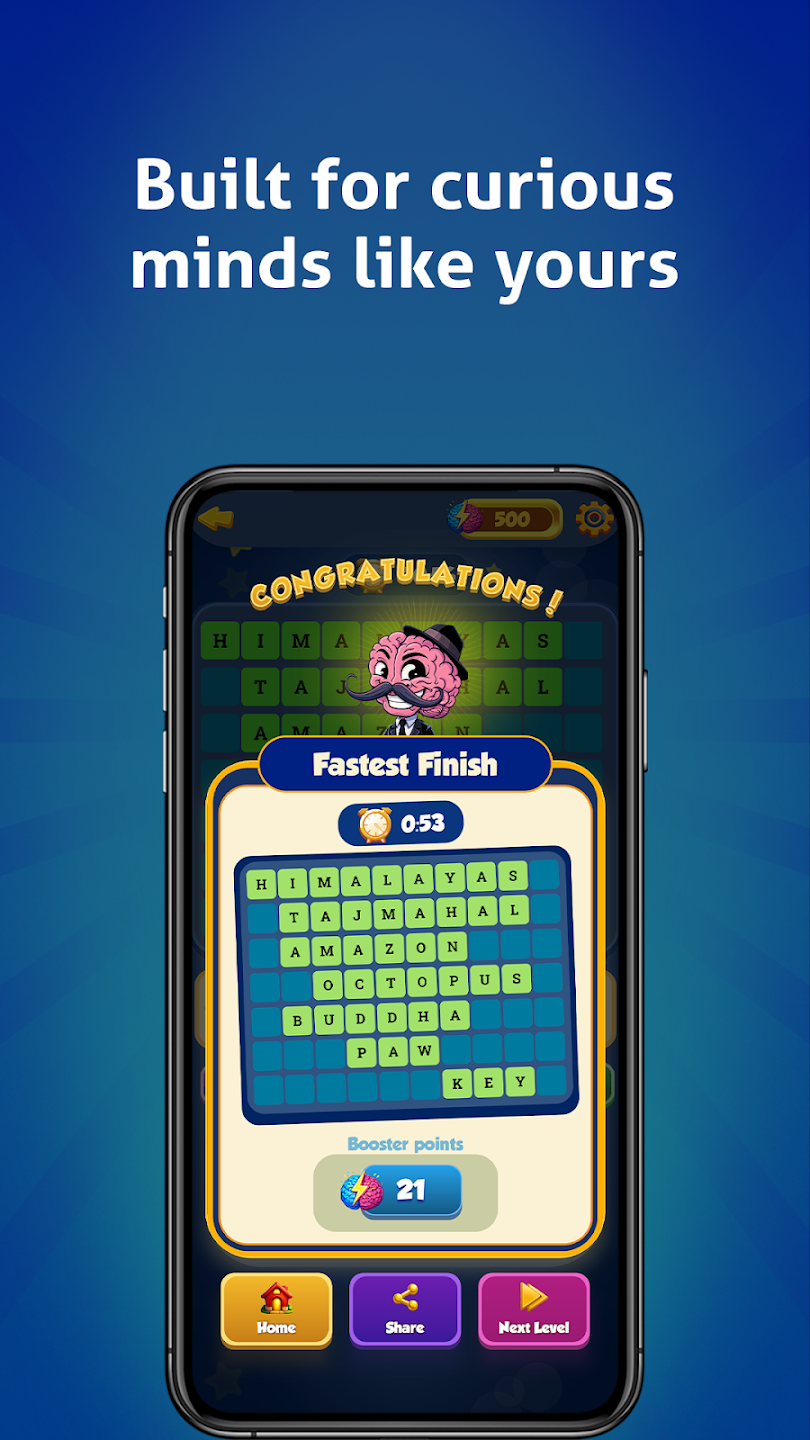 Level complete with Booster Points earned