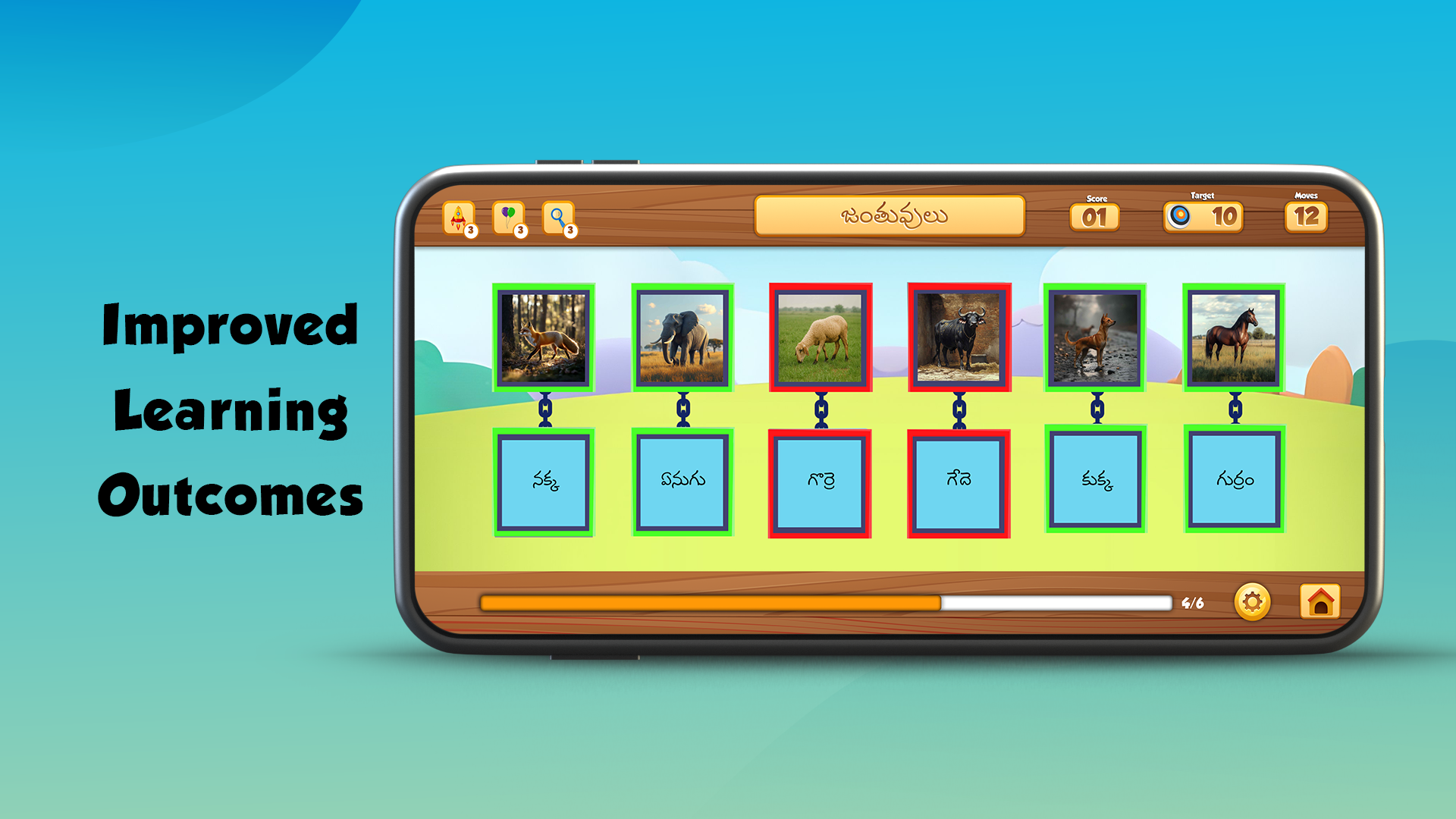 Matching animals with their names for better learning outcomes
